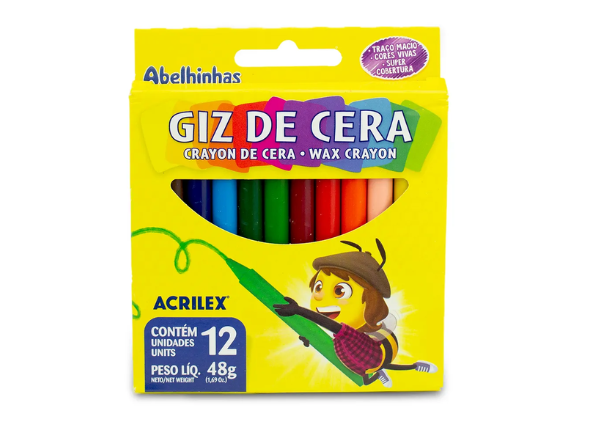 Giz de Cera 12 Cores