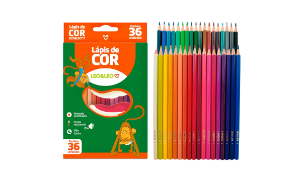 Lápis de Cor 36 Cores Leo e Leo