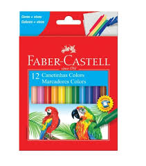 Canetinha Hidrográfica Cores Vivas 12 Cores Faber Castell