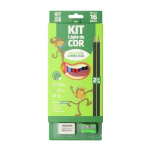 Lápis de Cor Sextavado Kit 12 Cores LeoLeo