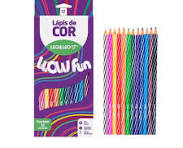 Lápis de Cor Redondo WOW Fun 12 Cores LeoLeo