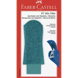 Apontador com Borracha Glitter Cores Sortidas Faber Castell