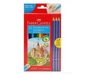 Lápis de Cor Sextavado 12 Cores +3 Eco Lápis Faber Castell