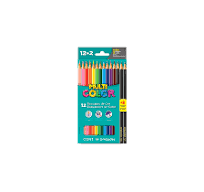 Lápis de Cor Sextavado 12 Cores +2 Eco Lápis Multi Color