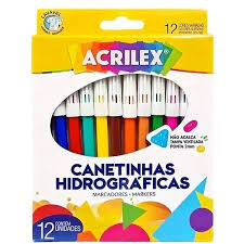 Canetinha Hidrográfica 12 Cores Acrilex