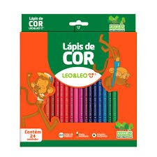 Lápis de Cor Sextavado 24 Cores LeoLeo